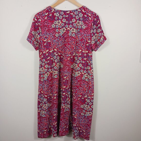 J. Jill Casual Floral Print Pull Over Dress, Size Medium, Short Sleeve Loose Fit - Picture 5 of 16